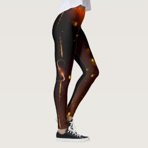 Gold Infinity sparkle shiny black Leggings 