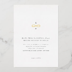 Gold Infinity Symbol Minimally Chic Foil Invitatio
