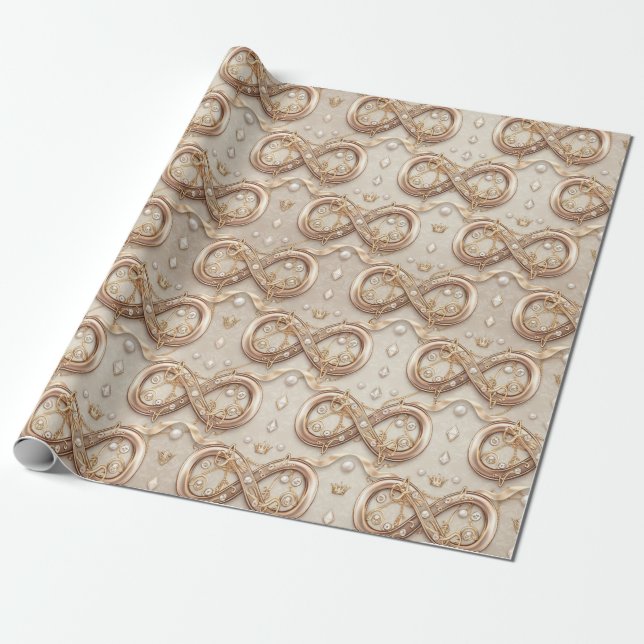Gold Infinity Wrapping Paper (Unrolled)