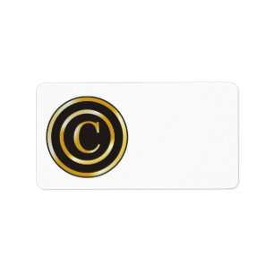 Gold Initial C Monogrammed Blank Address Labels