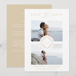 Gold Initials Chic Ornament Sophisticated Wedding Save The Date