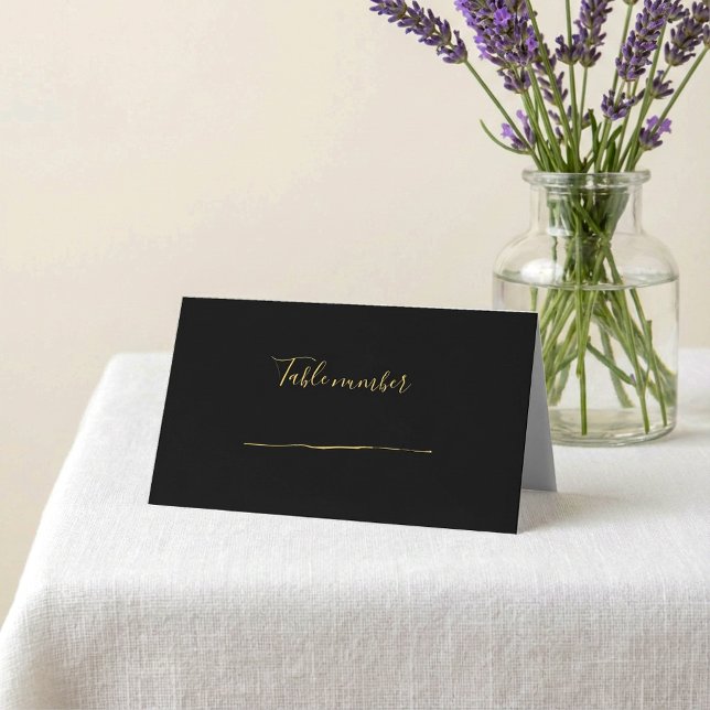 Gold ink style reception table number place card (Gold ink style reception table number place card.)