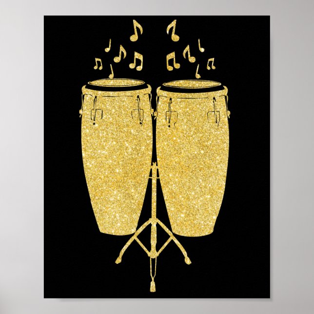 Gold Instruments - Conga Drum Beat Drummer Poster (Front)