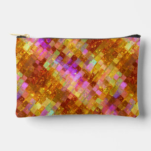 Gold Iridescent Mosaic Pattern Accessory Pouch
