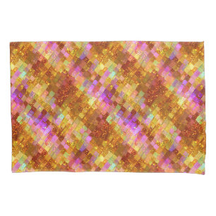 Gold Iridescent Mosaic Pattern Pillowcase