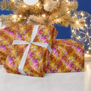 Gold Iridescent Mosaic Pattern Wrapping Paper