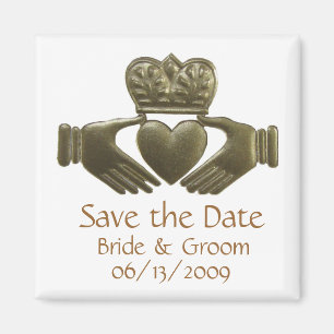 Gold Irish Claddagh - save the date Magnet