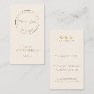 Gold ivory logo elegant modern social media business card