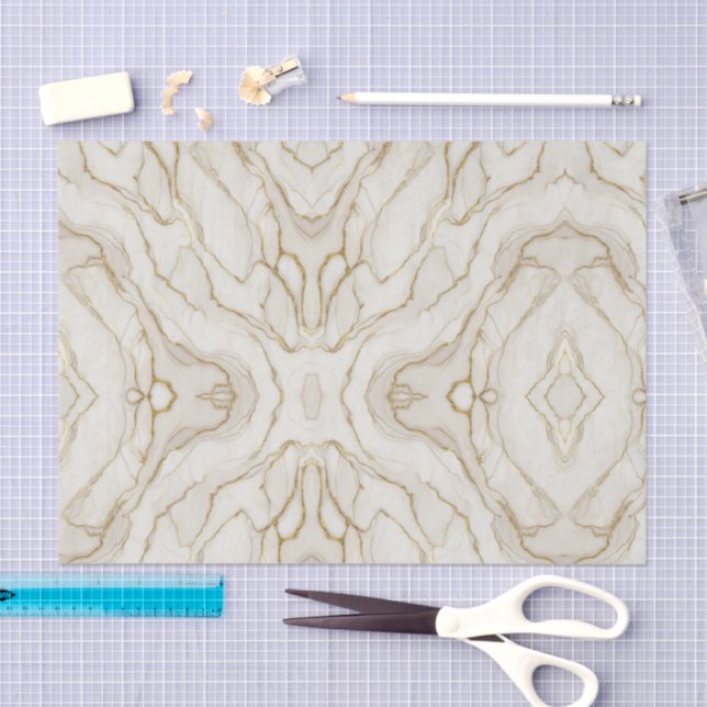 Gold & Ivory Marble Tissue Paper (Craft)
