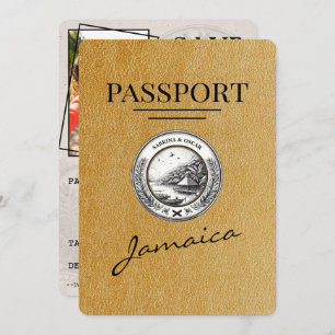 Gold Jamaica Passport Save The Date