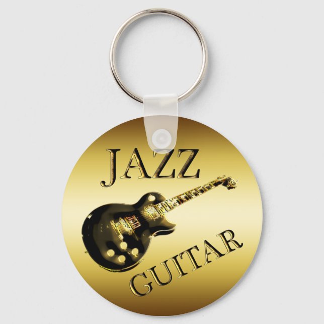 GOLD JAZZ GUITAR KEY RING (Front)