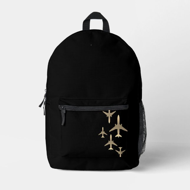 Gold Jet Pattern Backpack | Pilot Gift (Front)