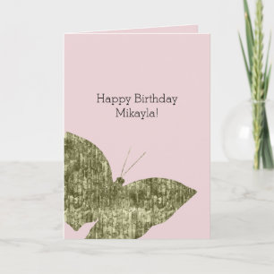 Gold Jewel Butterfly Birthday Card