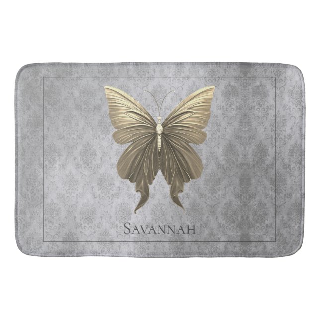 Gold Jewelled Butterfly Bath Mat (Front)