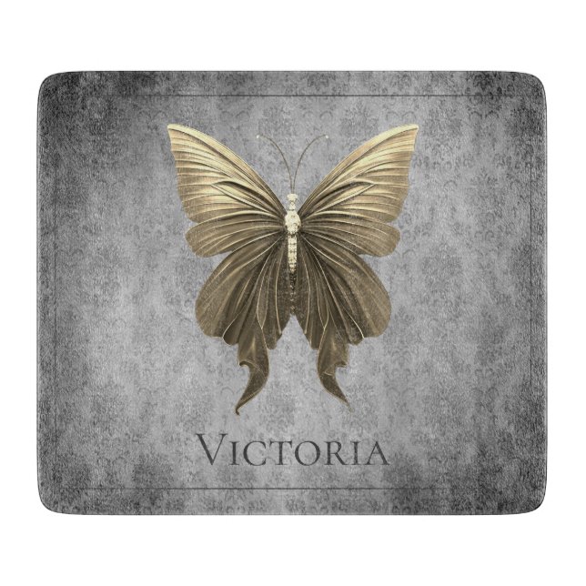 Gold Jewelled Butterfly Cutting Board (Front)