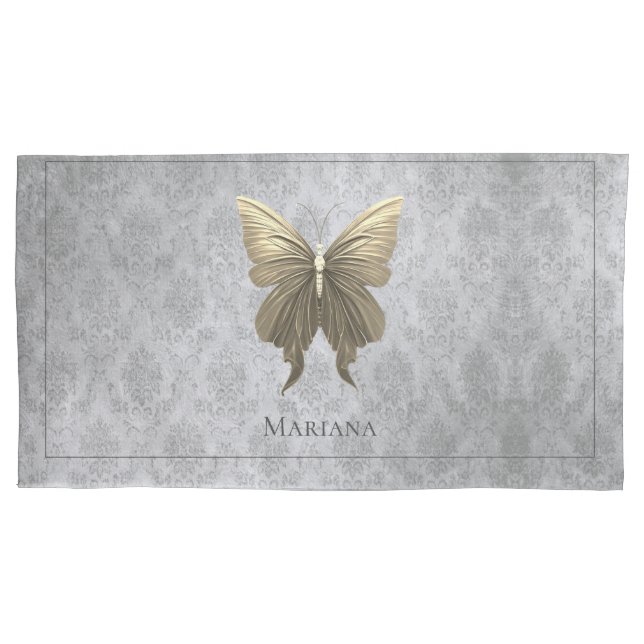 Gold Jewelled Butterfly Pillowcase (Front)