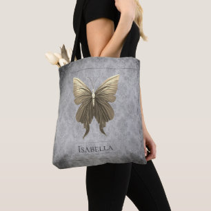 Gold Jewelled Butterfly Tote Bag
