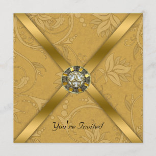 Gold Jewelled Party Invitation