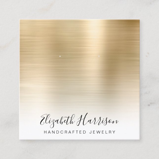 Gold Jewellery Display Square Business Card (Front)