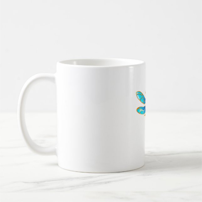 Gold jewellery dragonfly insect vip fun vector ima coffee mug (Left)