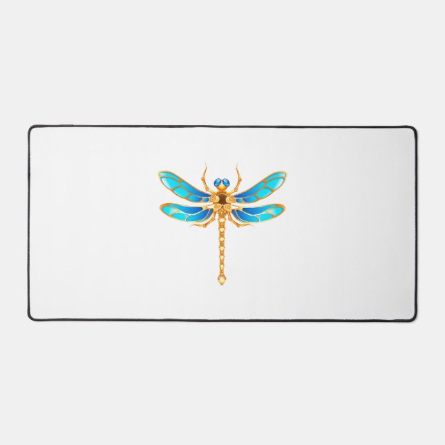 Gold jewellery dragonfly insect vip fun vector ima desk mat (Front)
