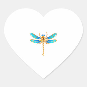 Gold jewellery dragonfly insect vip fun vector ima heart sticker