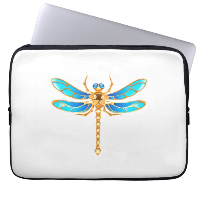 Gold jewellery dragonfly insect vip fun vector ima laptop sleeve (Front)