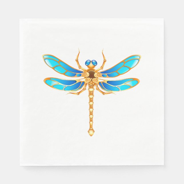 Gold jewellery dragonfly insect vip fun vector ima napkin (Front)