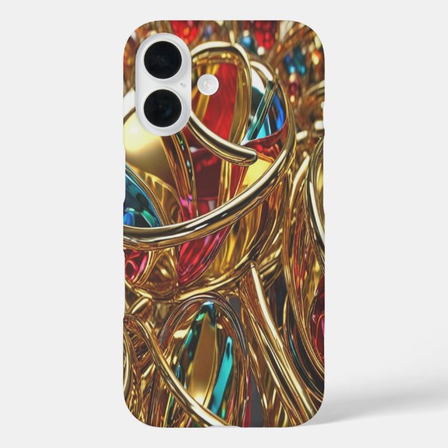 Gold & Jewels #18 - iPhone 16 Cases (Back)