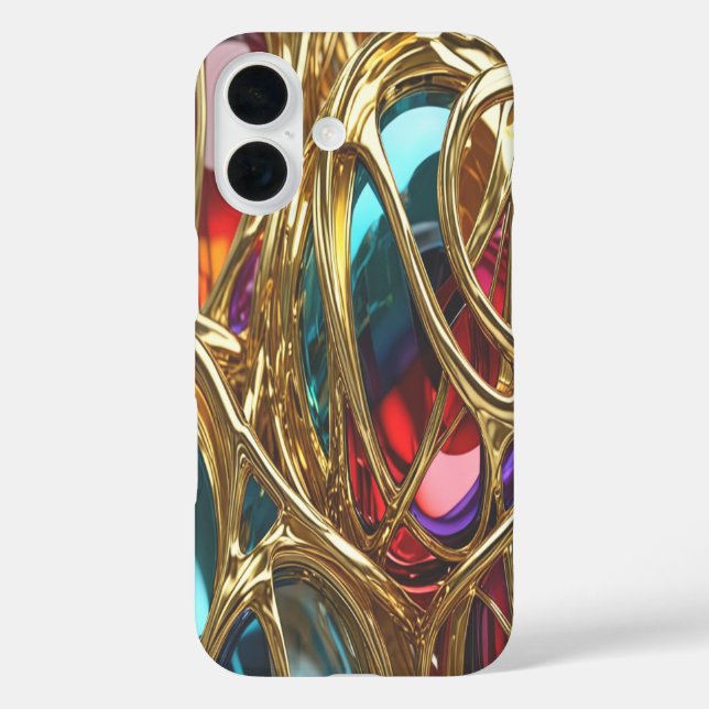 Gold & Jewels #1 - iPhone 16 Cases (Back)