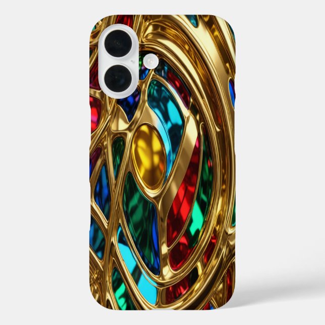 Gold & Jewels #24 - iPhone 16 Cases (Back)