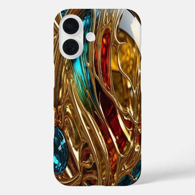 Gold & Jewels #30 - iPhone 16 Cases (Back)