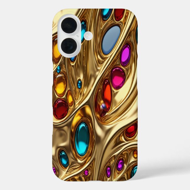 Gold & Jewels #45 - iPhone 16 Cases (Back)