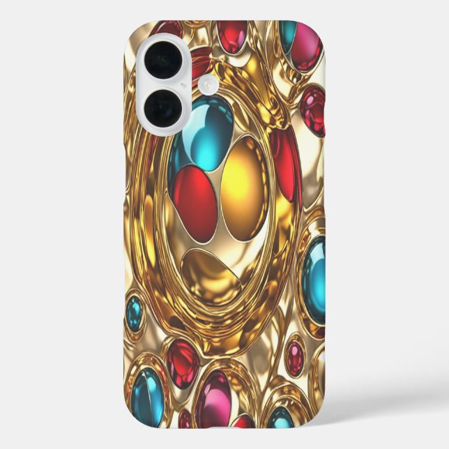 Gold & Jewels #4 - iPhone 16 Cases (Back)