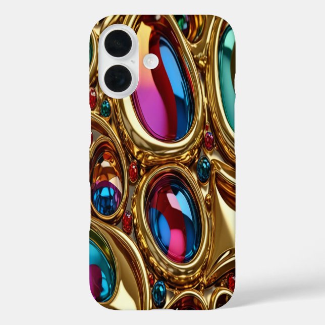Gold & Jewels #54 - iPhone 16 Cases (Back)