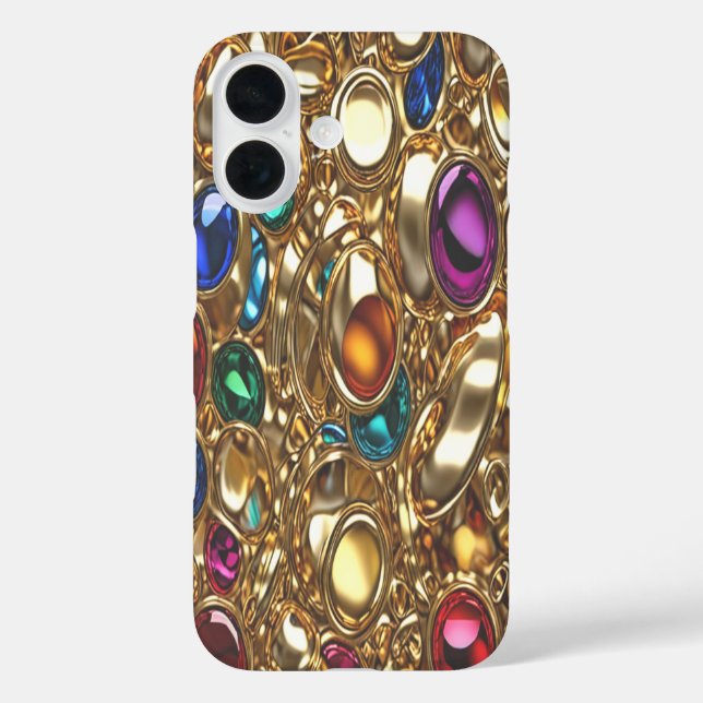 Gold & Jewels #5 - iPhone 16 Cases (Back)