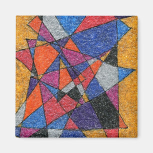 "Gold & Jewels" Abstract Art Magnet