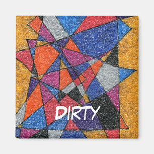 "Gold & Jewels" Abstract Dishwasher Status Magnet