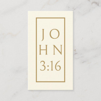 GOLD John 3:16 Gospel Tract Business Card