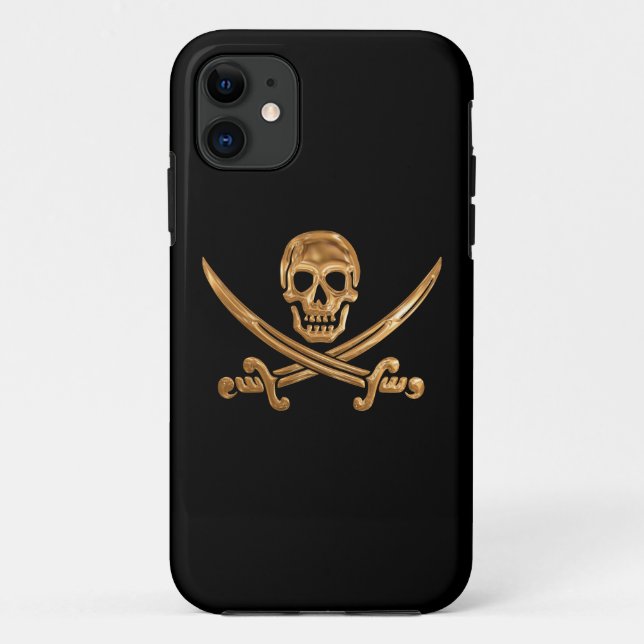 Gold Jolly Roger Case-Mate iPhone Case (Back)