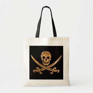 Gold Jolly Roger Tote Bag