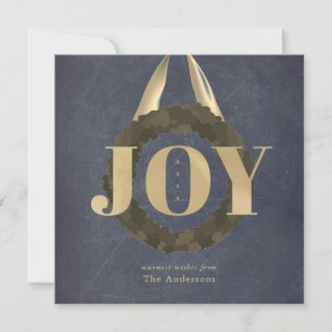 Gold JOY Wreath Chalkboard Christmas Holiday