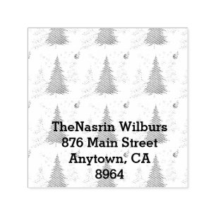 Gold JOYFUL on Red Christmas Self-inking Stamp