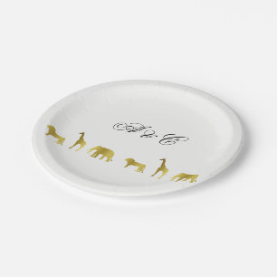 Gold Jungle & Safari Party Paper Plates