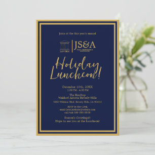 Gold Justice Columns Law Firm Holiday Luncheon Invitation