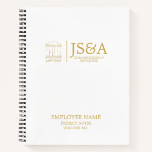 Gold Justice Columns Law Firm Notebook