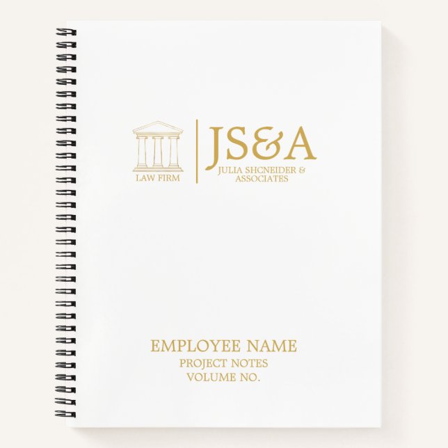 Gold Justice Columns Law Firm Notebook (Front)