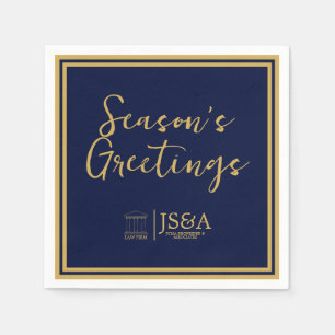 Gold Justice Columns Law Firm Season's Greetings  Napkin