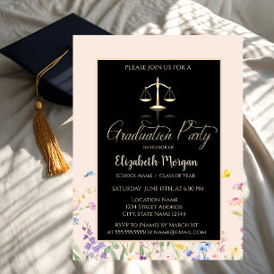 Gold Justice Scale Wildflowers Your Photo Invitation