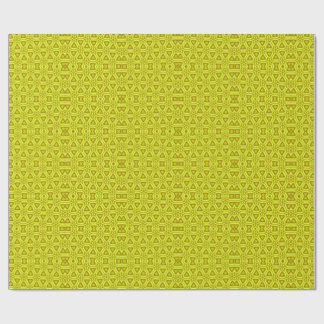 Gold Kaleidoscope Fractal Pattern Wrapping Paper